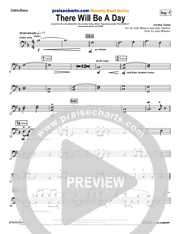 There Will Be A Day Cello/Bass (Jeremy Camp)