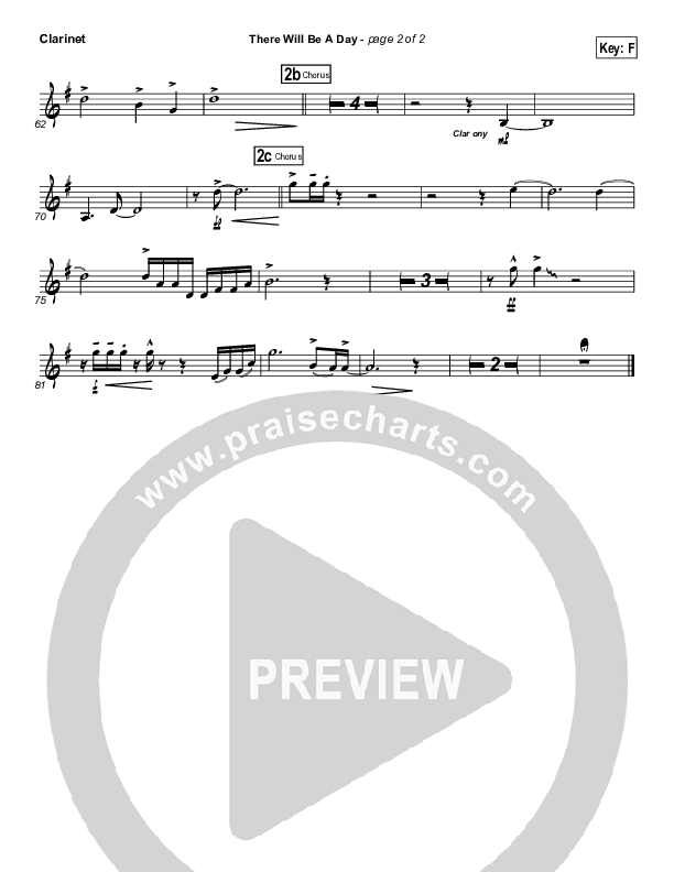 There Will Be A Day Clarinet (Jeremy Camp)