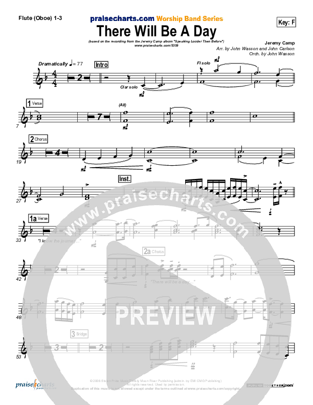 There Will Be A Day Flute/Oboe 1/2/3 (Jeremy Camp)
