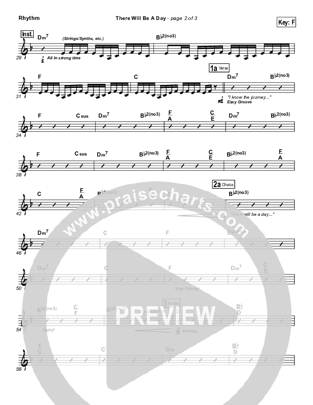There Will Be A Day Rhythm Chart (Jeremy Camp)