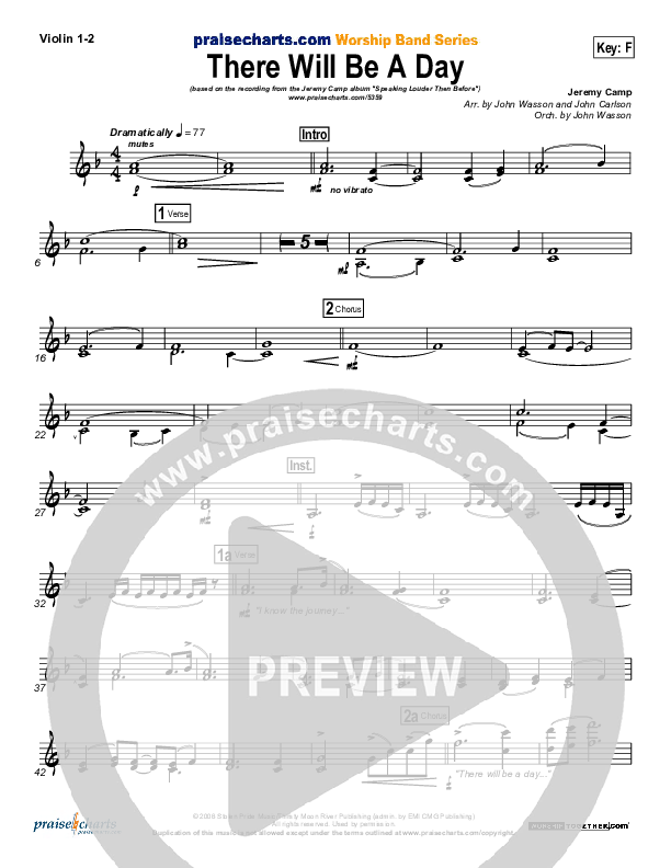 There Will Be A Day Violin 1/2 (Jeremy Camp)