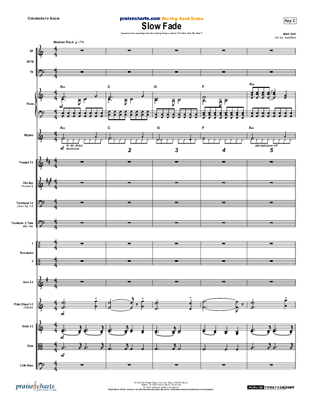 Slow Fade Conductor's Score (Casting Crowns)