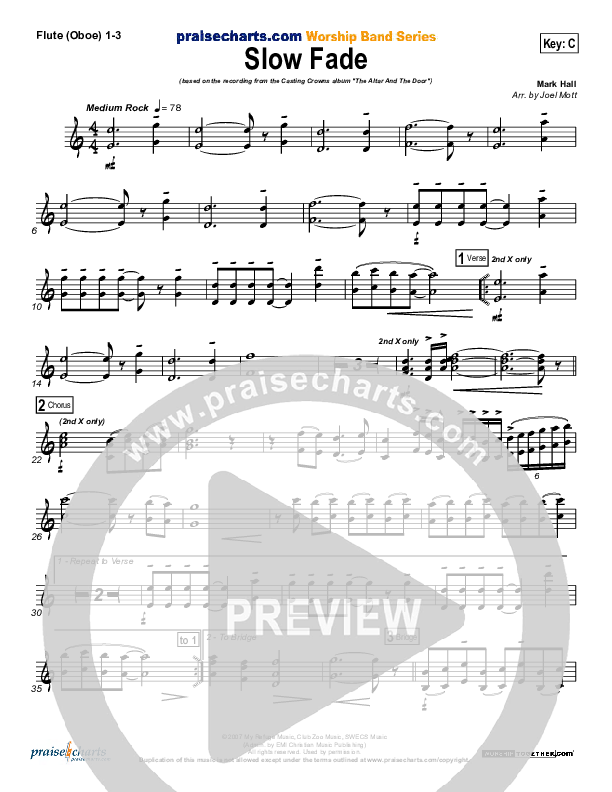 Slow Fade Flute/Oboe 1/2/3 (Casting Crowns)