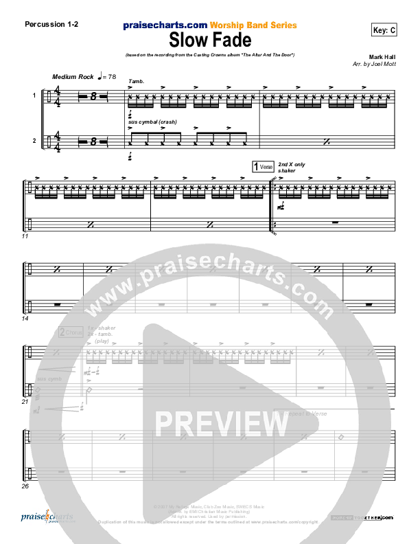 Slow Fade Percussion 1/2 (Casting Crowns)