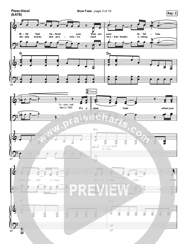 Slow Fade Piano/Vocal (Casting Crowns)