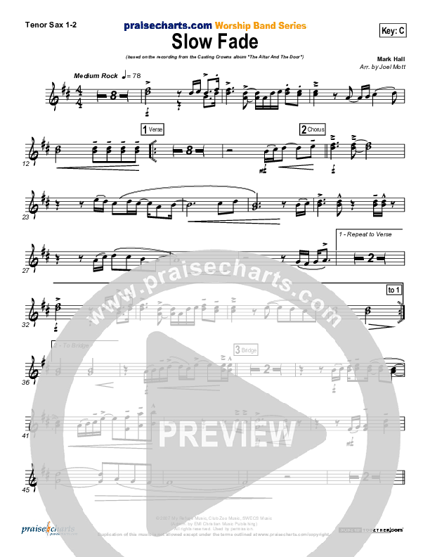 Slow Fade Tenor Sax 1/2 (Casting Crowns)