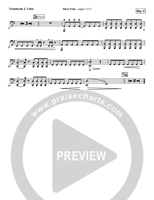 Slow Fade Trombone 3/Tuba (Casting Crowns)