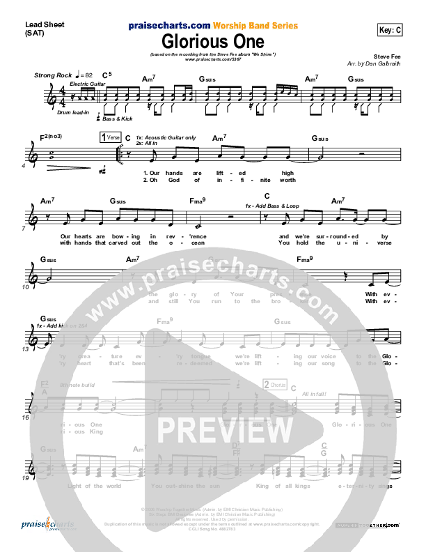 Glorious One Lead Sheet (FEE Band)