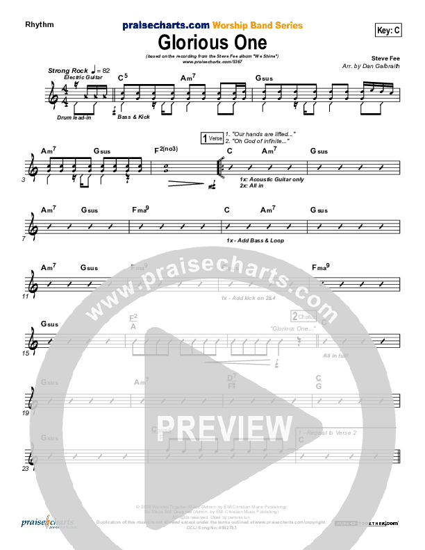 Glorious One Rhythm Chart (FEE Band)