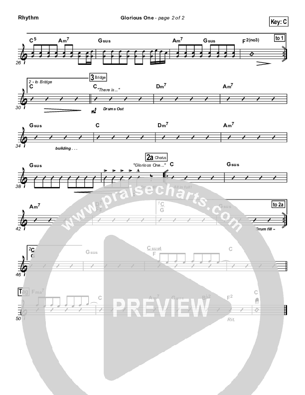 Glorious One Rhythm Chart (FEE Band)