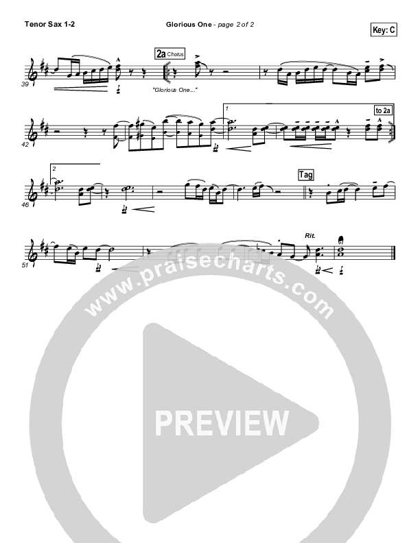 Glorious One Tenor Sax 1/2 (FEE Band)