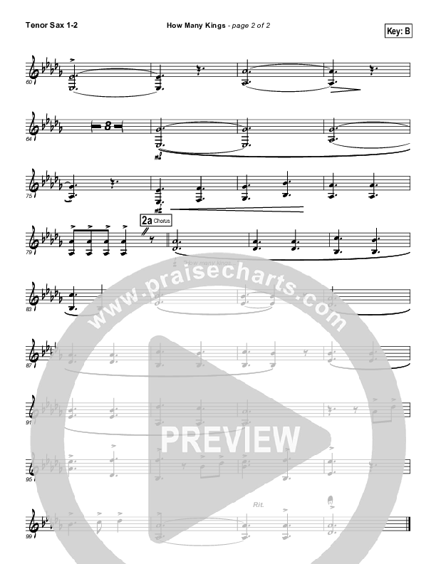 How Many Kings Tenor Sax 1,2 (Downhere)