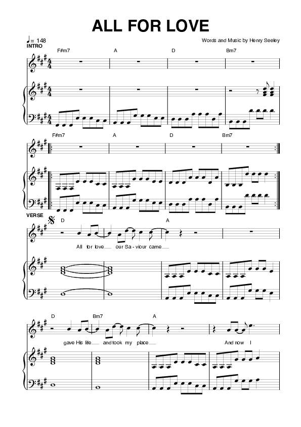 All For Love Piano/Vocal & Lead (Planetshakers)