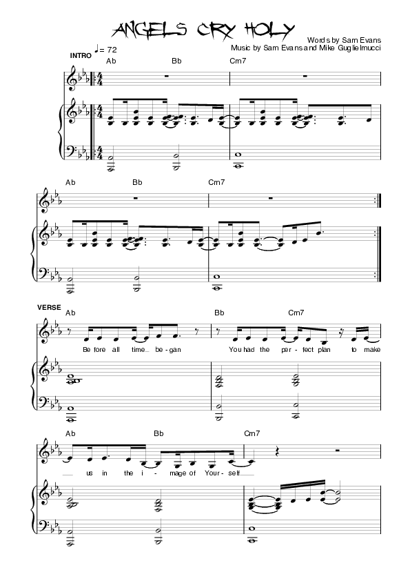 Angels Cry Holy Lead & Piano (Planetshakers)