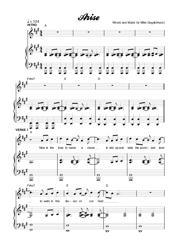 Arise Piano/Vocal (Planetshakers)