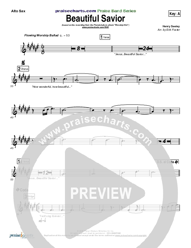 Beautiful Savior Alto Sax (Planetshakers)