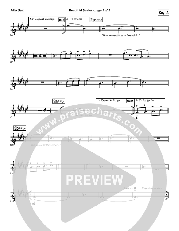 Beautiful Savior Alto Sax (Planetshakers)