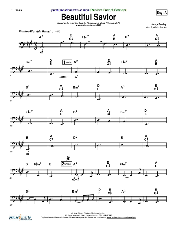 Beautiful Savior Bass Guitar (Planetshakers)