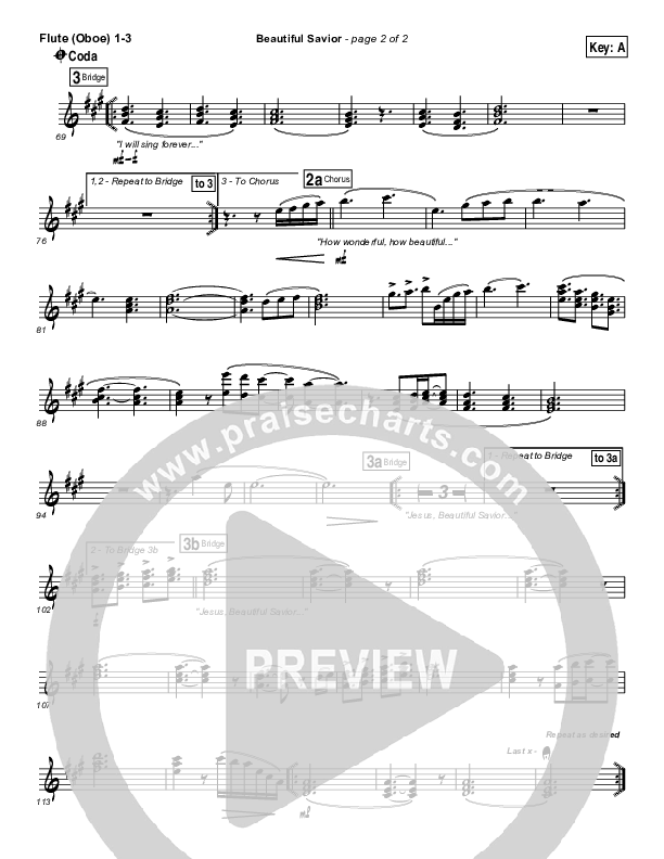 Beautiful Savior Flute/Oboe 1/2/3 (Planetshakers)