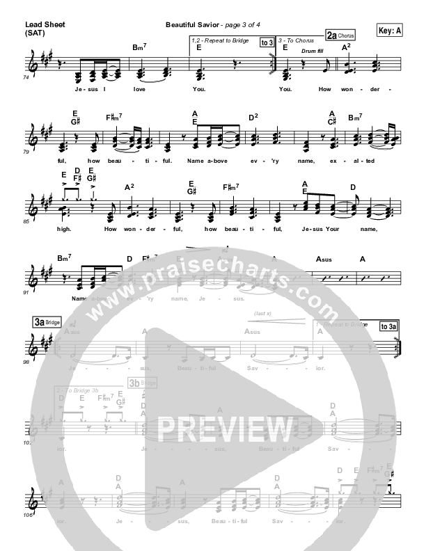 Beautiful Savior Lead Sheet (Planetshakers)