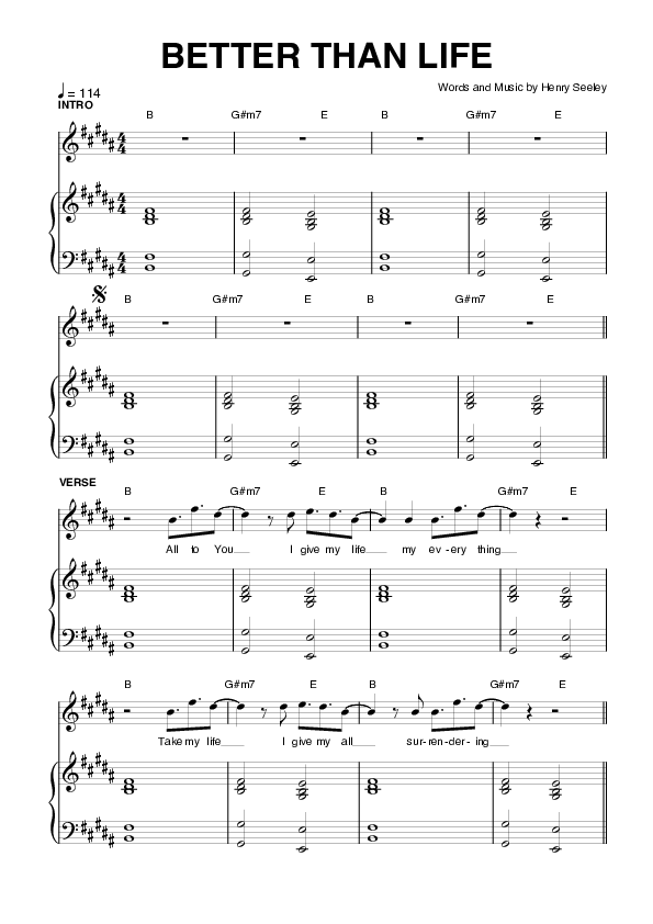 Better Than Life Lead & Piano (Planetshakers)