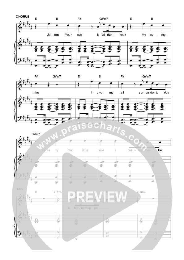 Better Than Life Lead & Piano (Planetshakers)