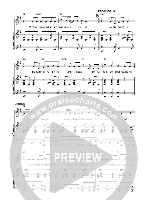 Everything's Changed Piano/Vocal (Planetshakers)