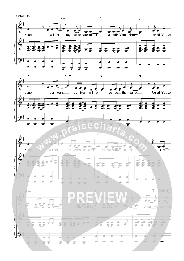 For All You've Done Piano/Vocal (Planetshakers)