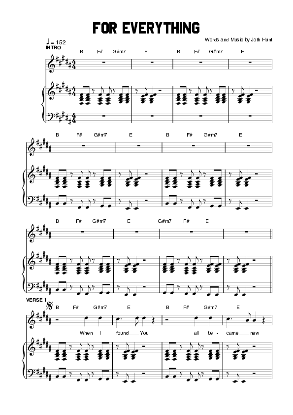 For Everything Lead & Piano (Planetshakers)