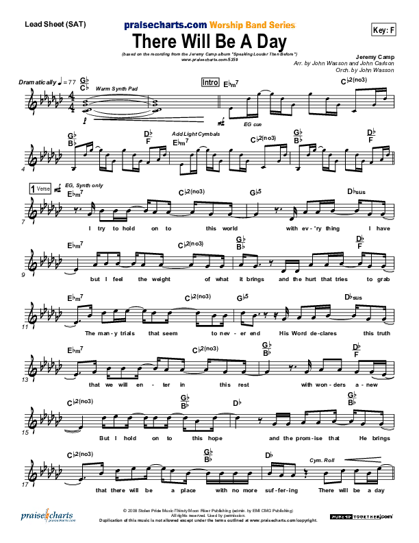 Free Lead Sheet (SAT) (Planetshakers)