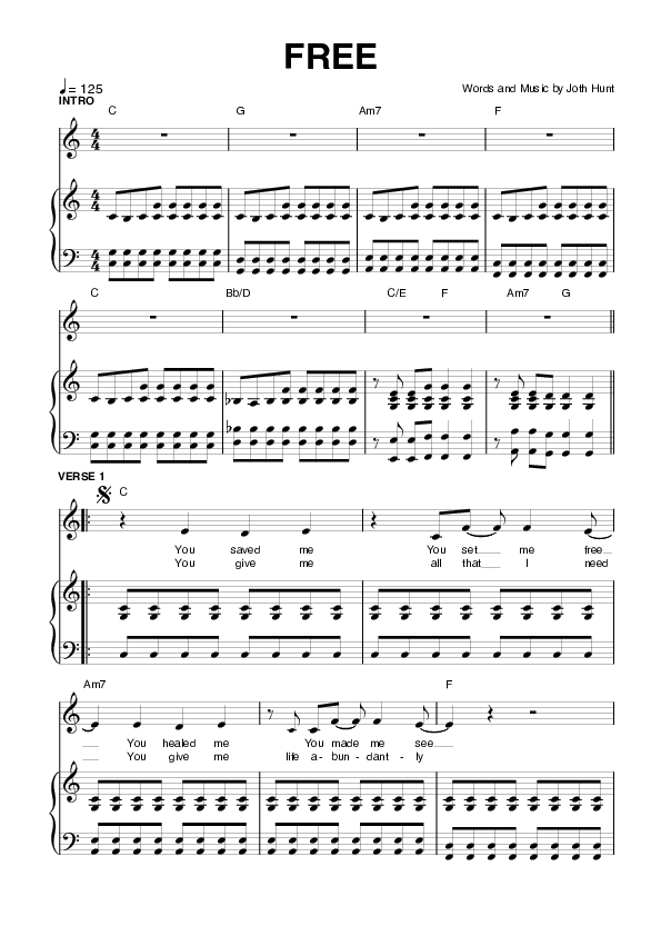 Free Piano/Vocal (Planetshakers)