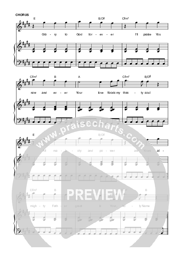 Glory To God Lead & Piano (Planetshakers)