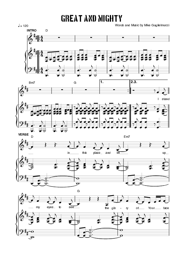 Great And Mighty Lead & Piano (Planetshakers)