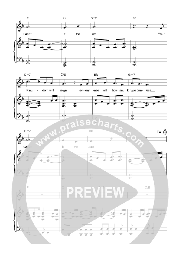 Great Is The Lord Lead & Piano (Planetshakers)