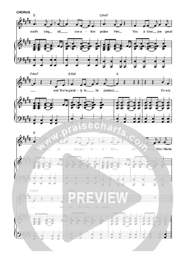 Greatly To Be Praised Lead & Piano (Planetshakers)