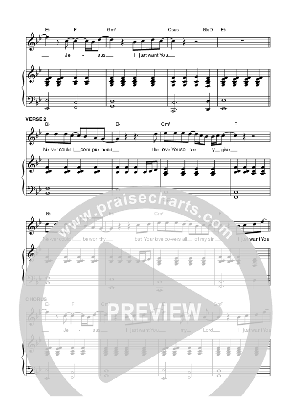 I Just Want You Piano/Vocal & Lead (Planetshakers)