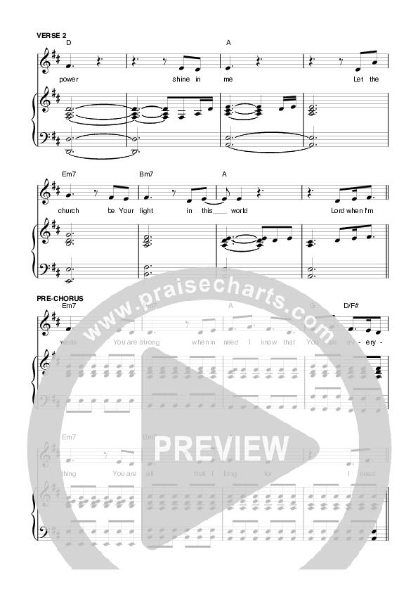 I Need You Lead & Piano (Planetshakers)