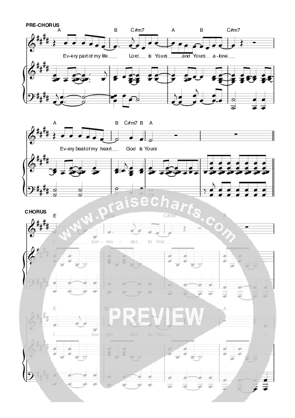 I Surrender Lead & Piano (Planetshakers)