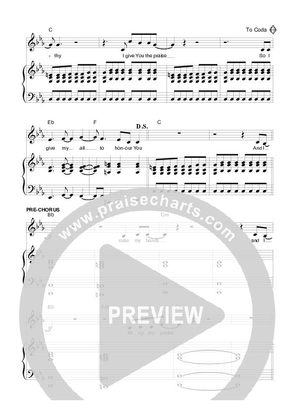 I Will Live For You Lead & Piano (Planetshakers)