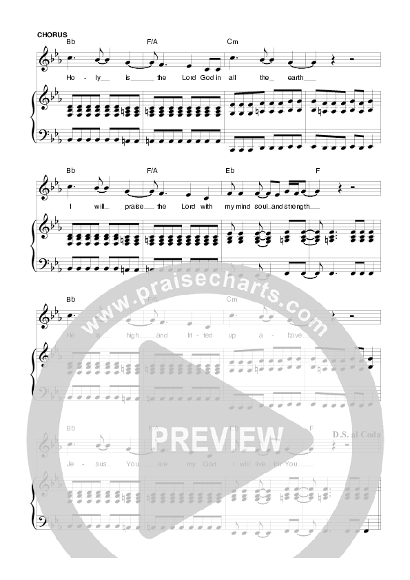 I Will Live For You Lead & Piano (Planetshakers)