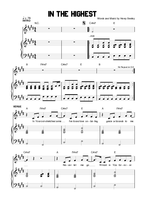 In The Highest Lead & Piano (Planetshakers)