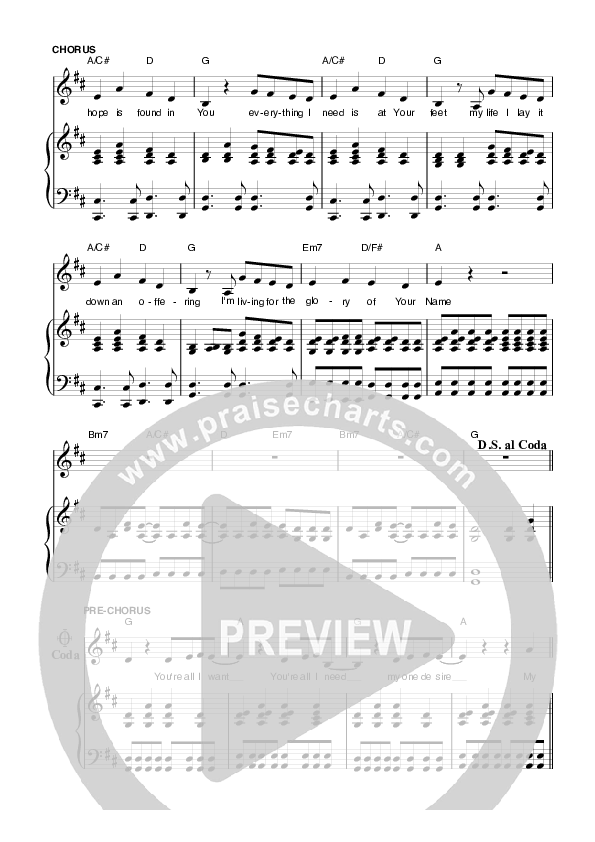 My Hope Lead & Piano (Planetshakers)