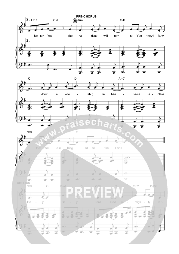 My King Piano/Vocal (Planetshakers)