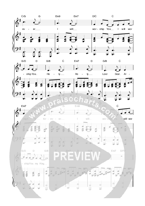 My King Piano/Vocal (Planetshakers)