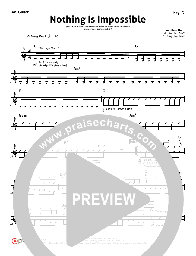 Nothing Is Impossible Sheet Music PDF PraiseCharts