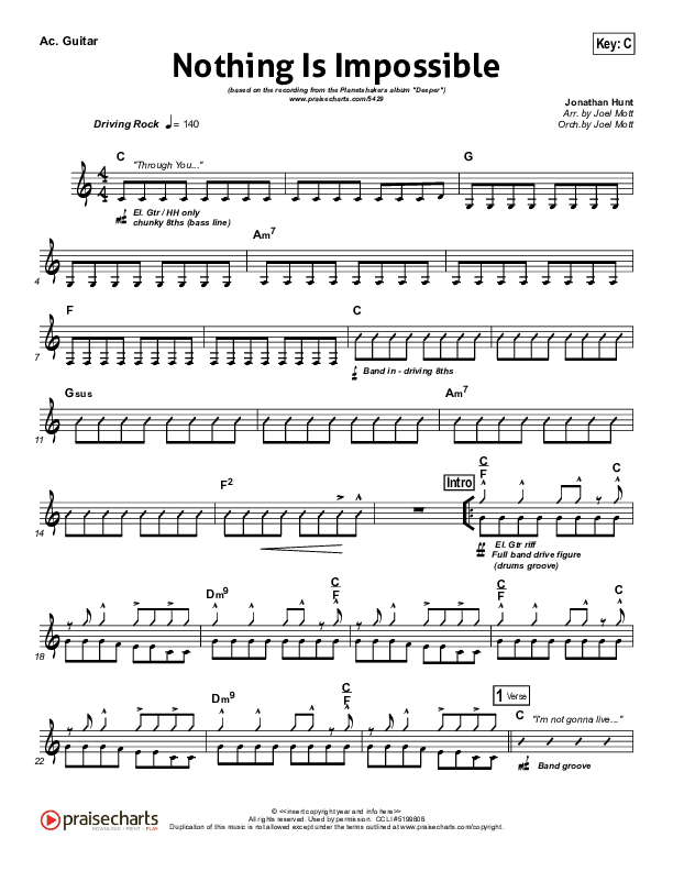 Nothing Is Impossible Acoustic Guitar (Planetshakers)