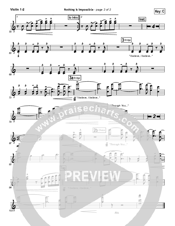 Nothing Is Impossible Violin 1/2 (Planetshakers)