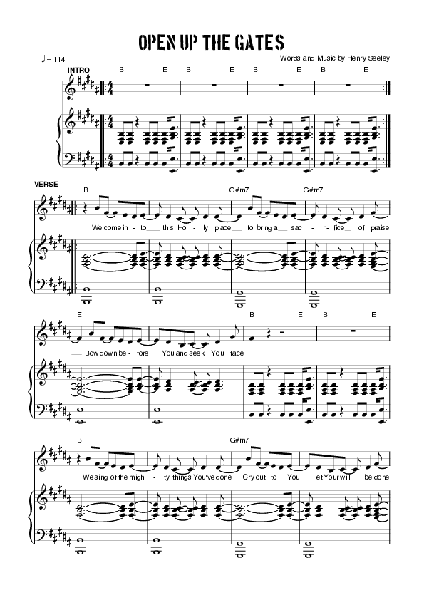 Open Up The Gates Lead & Piano (Planetshakers)