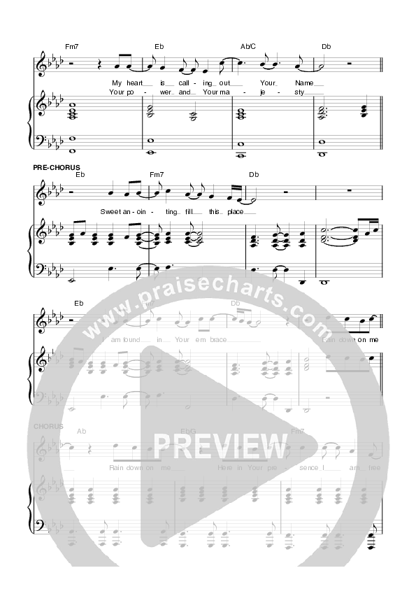 Rain Down Piano/Vocal (Planetshakers)