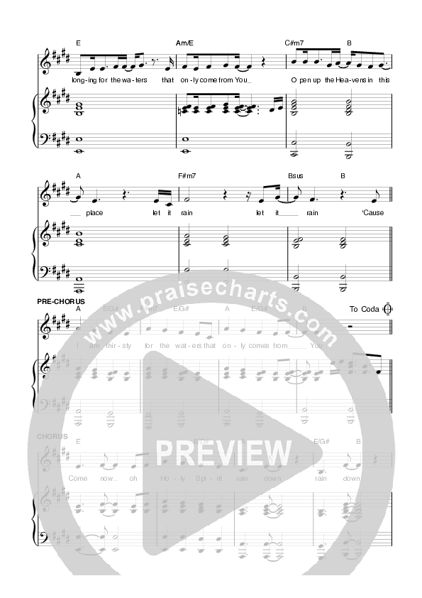 Rain Of Heaven Piano/Vocal (Planetshakers)